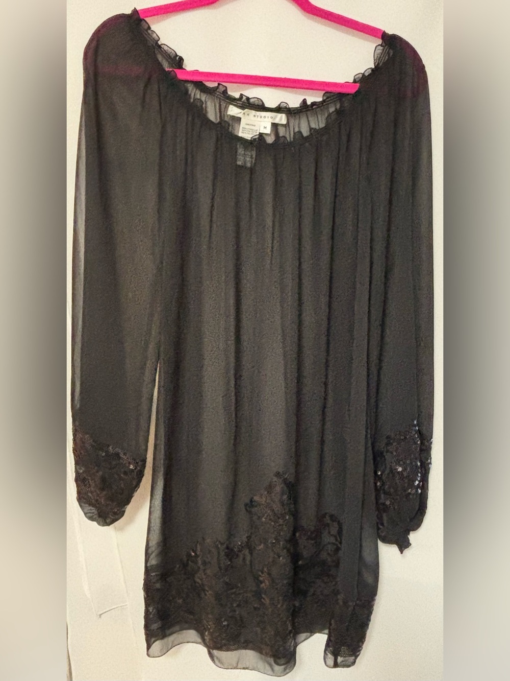 Max Studio Sheer Dress with Sequin Detail. Size M.